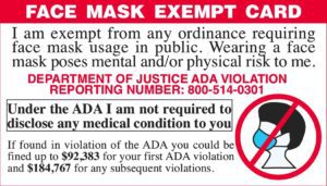 Face mask exemption